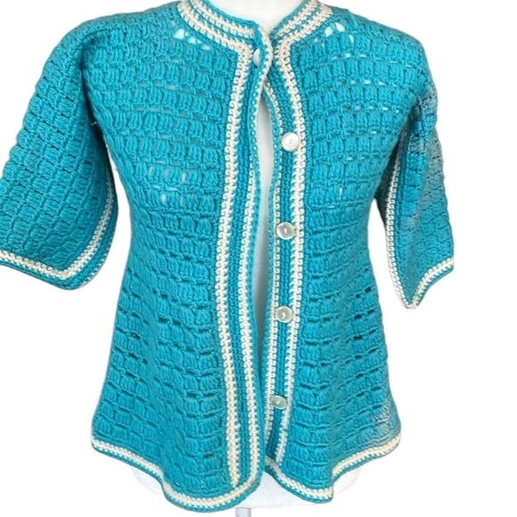 Two Hand knit Cardigan Sweaters Size XS - Picture 4 of 6